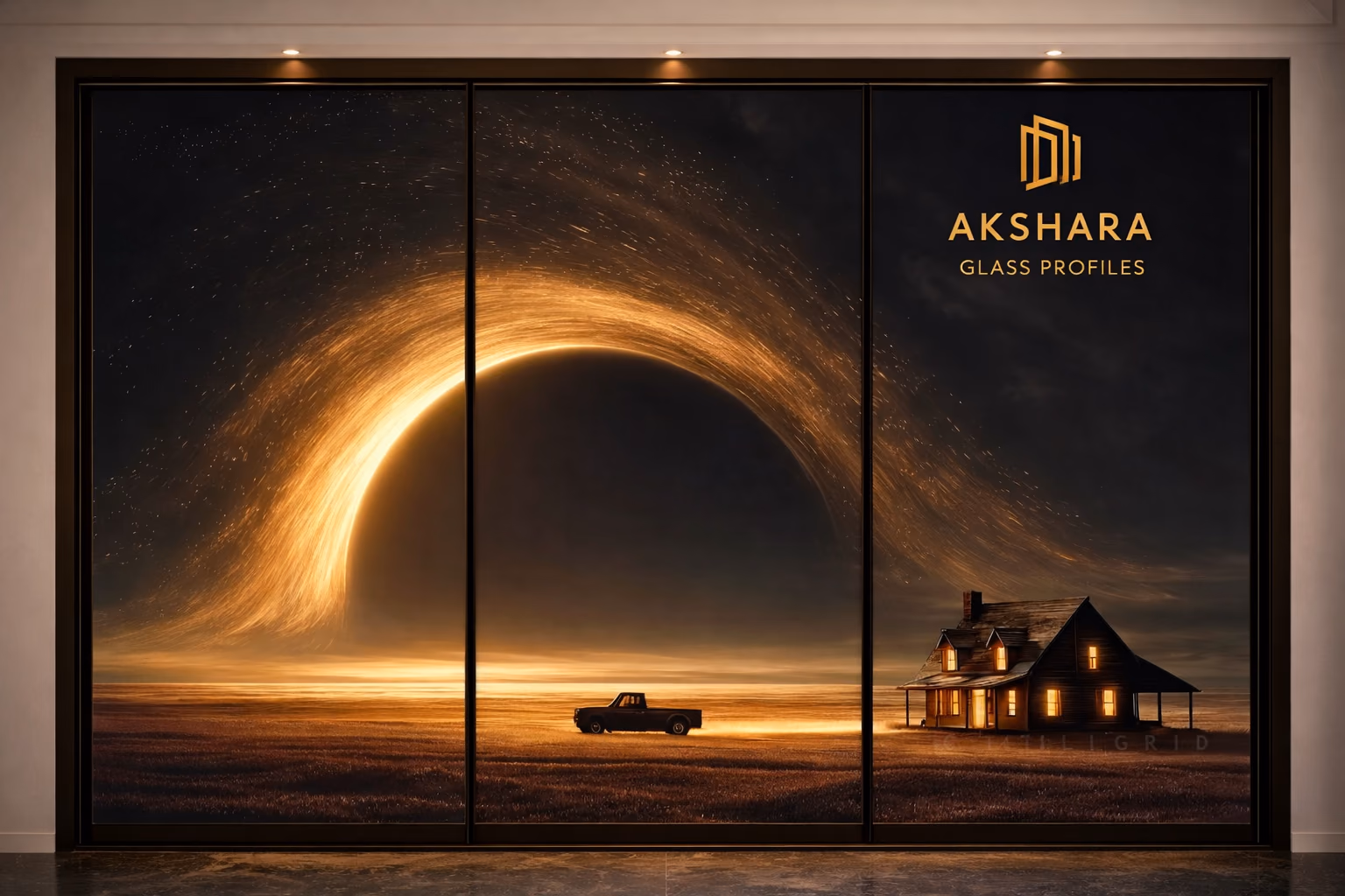 Solar Eclipse Homestead 3-Door Sliding Glass Wardrobe
