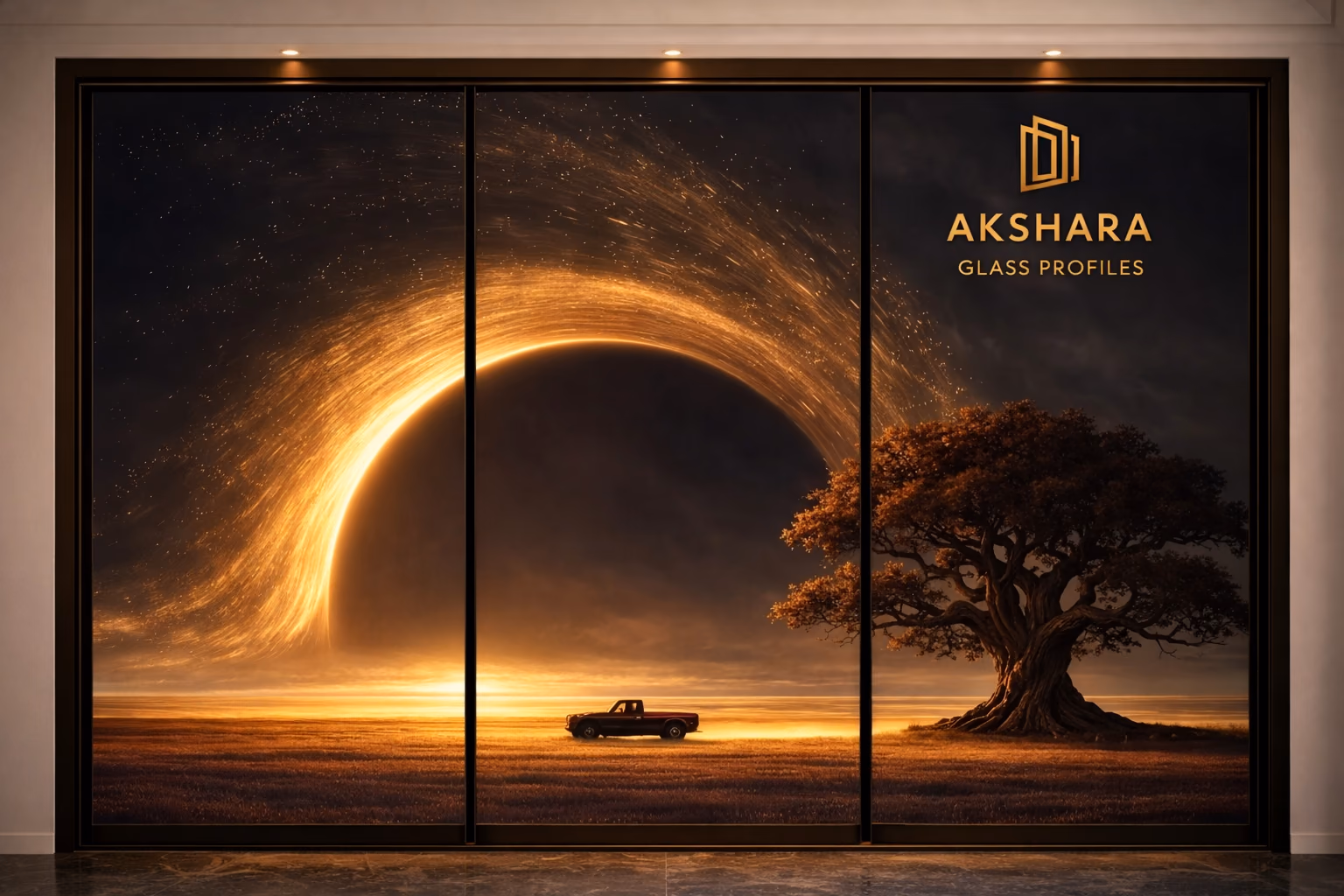 Eclipse Tree Horizon 3-Door Sliding Glass Wardrobe