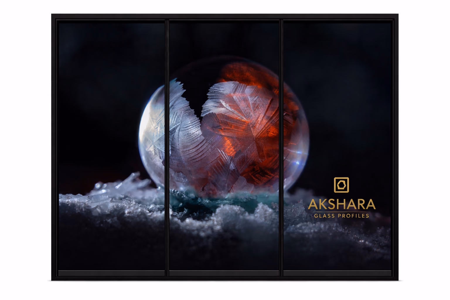 Lunar Betta Orb 3-Door Sliding Glass Wardrobe