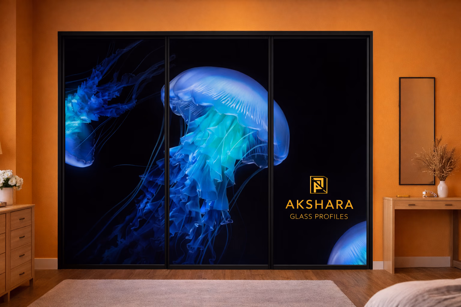 Electric Jellyfish Duo 3-Door Sliding Glass Wardrobe