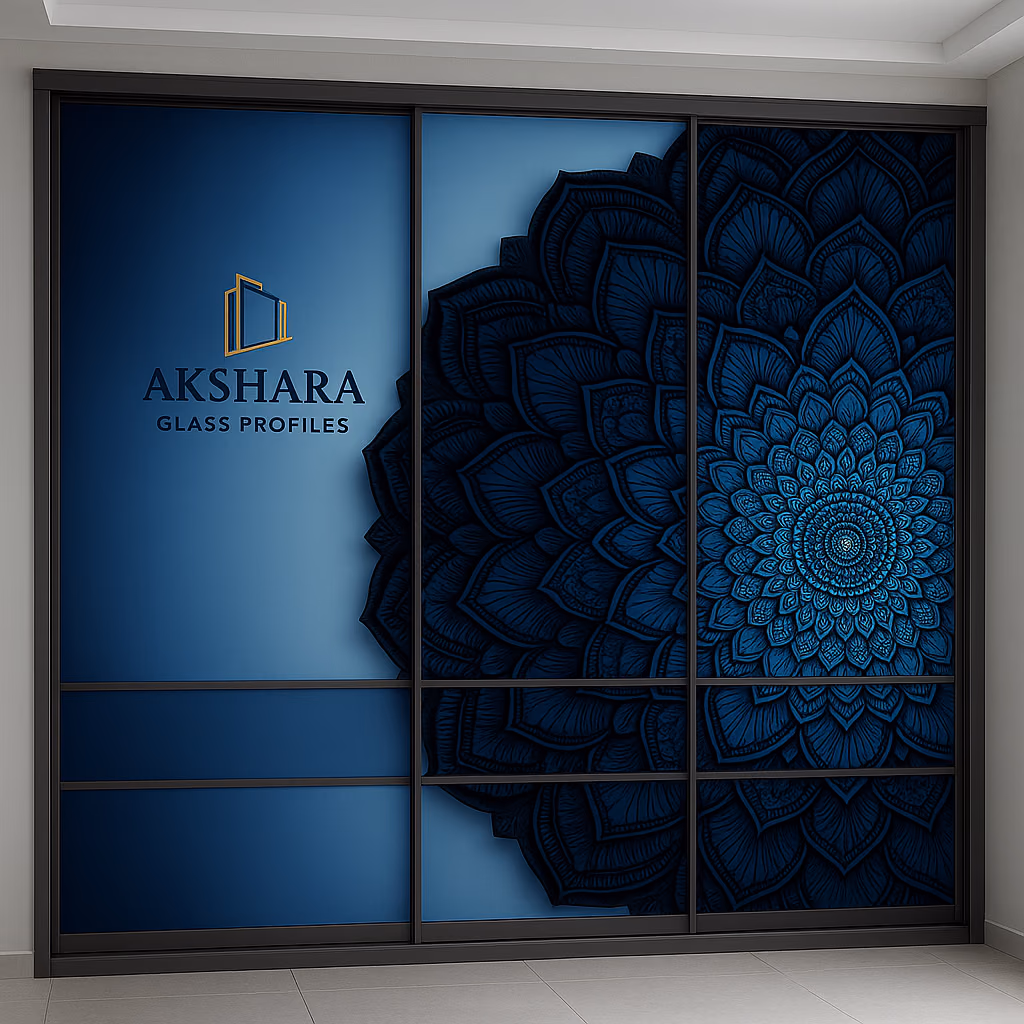 Midnight Mandala 3-Door Sliding Glass Wardrobe