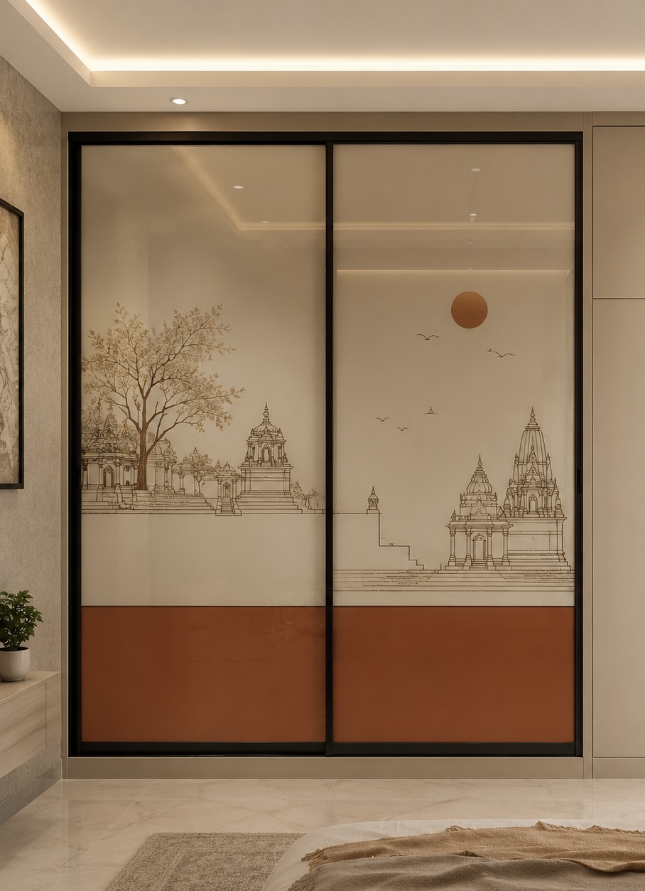 Terracotta Temple Horizon 2-Door Sliding Glass Wardrobe room view